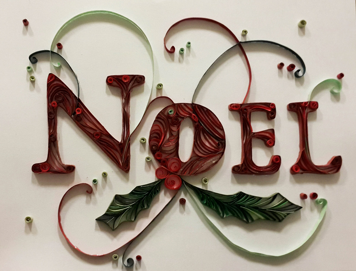 craft paper quilling Holiday joy noel peace snow