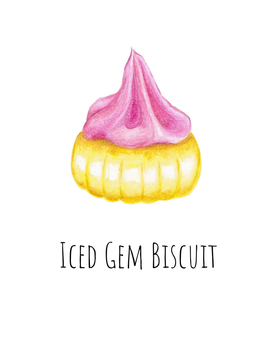 illustration of ice gem biscuit childhood snack singapore