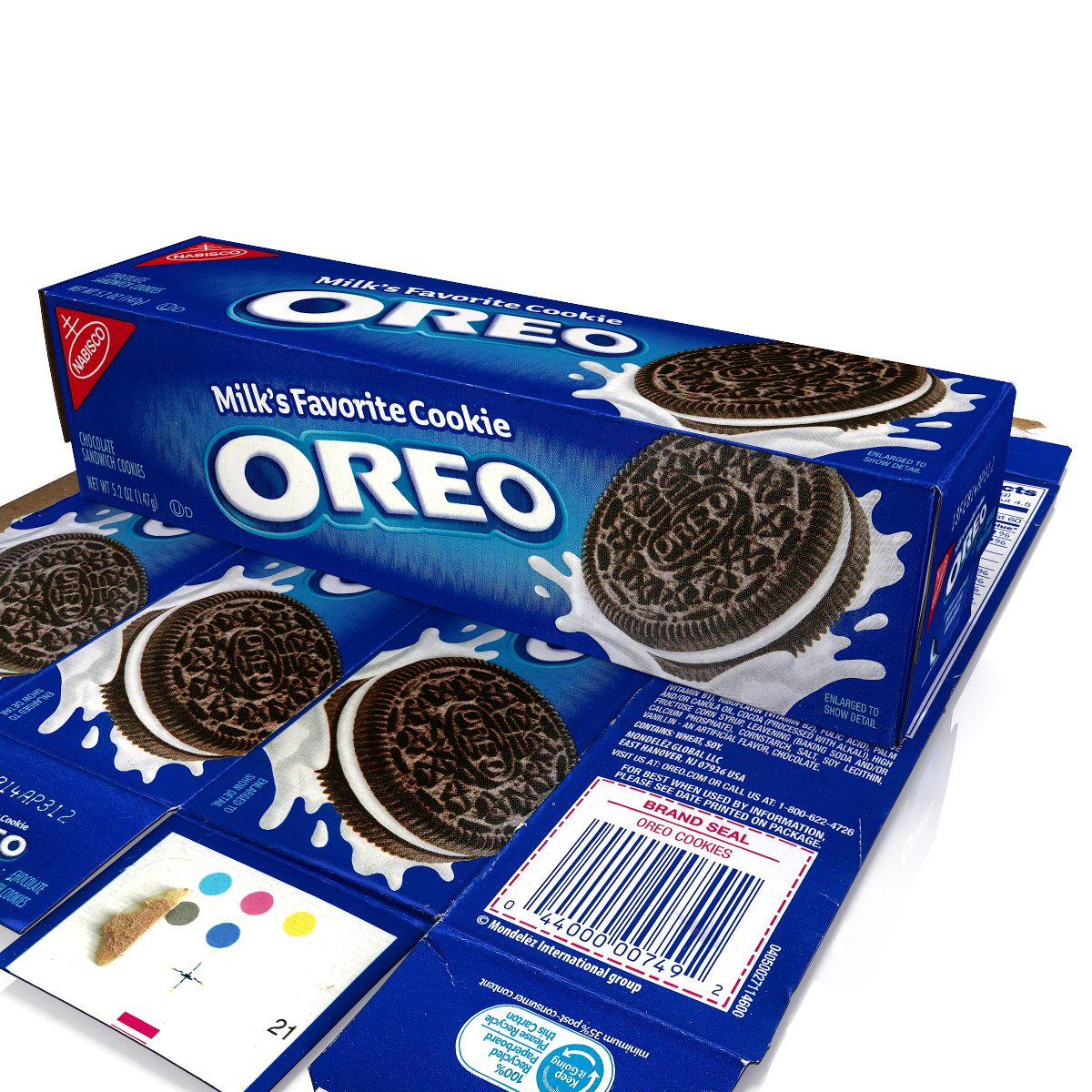 oreo box fold package open close case cookie snack chocolate cream milk sweet Food  3D