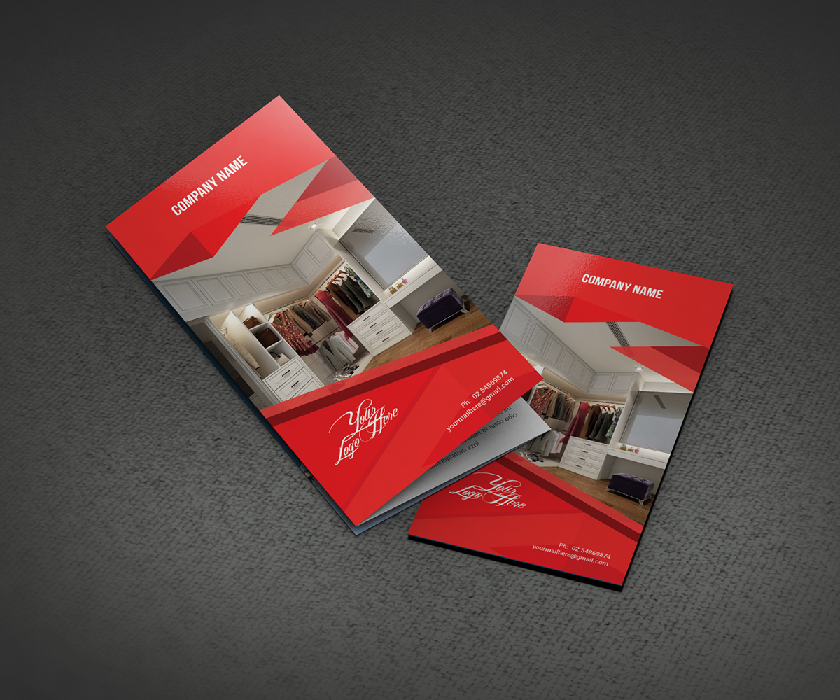 clean corporate furniture Interior interior brochure presentation print template simple trifold elegant trifold brochure red-white popular Eye-Catching