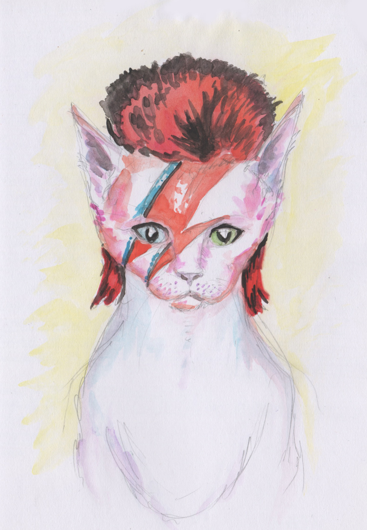 A Cat Insane Kitty glitter Bowie