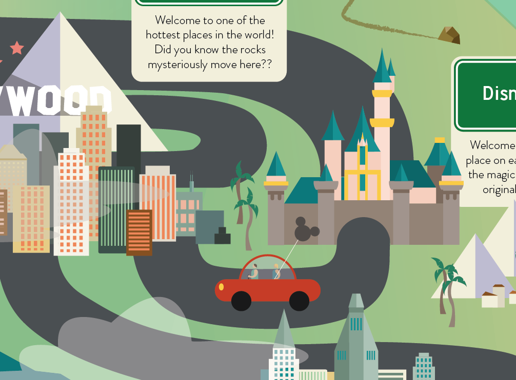 infographic California Illustrator vector art poster Travel