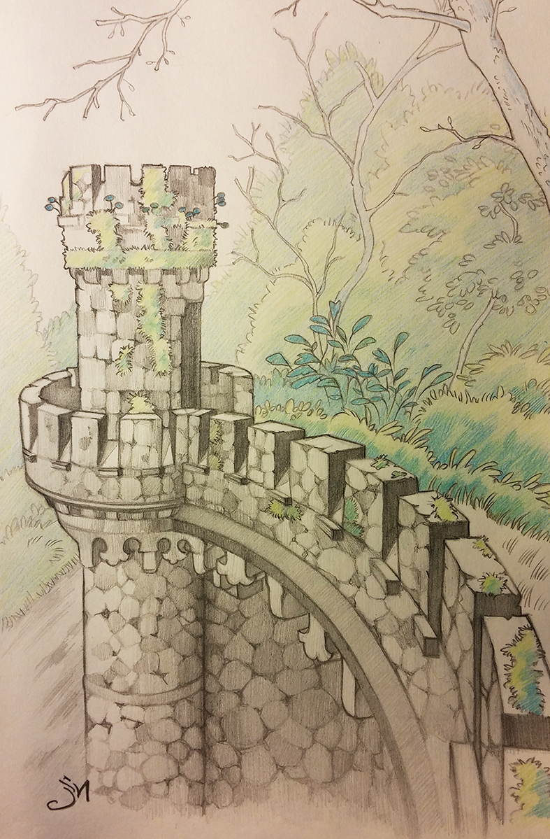 concept sketch background environment Street forest tower Castle