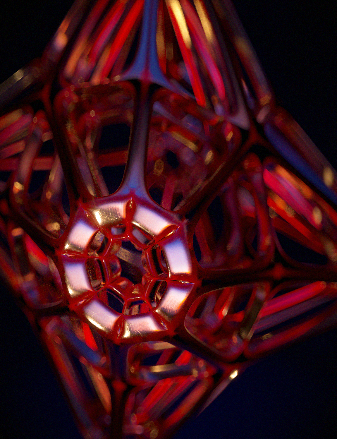 octane 3D pattern red gold reflection abstract tile