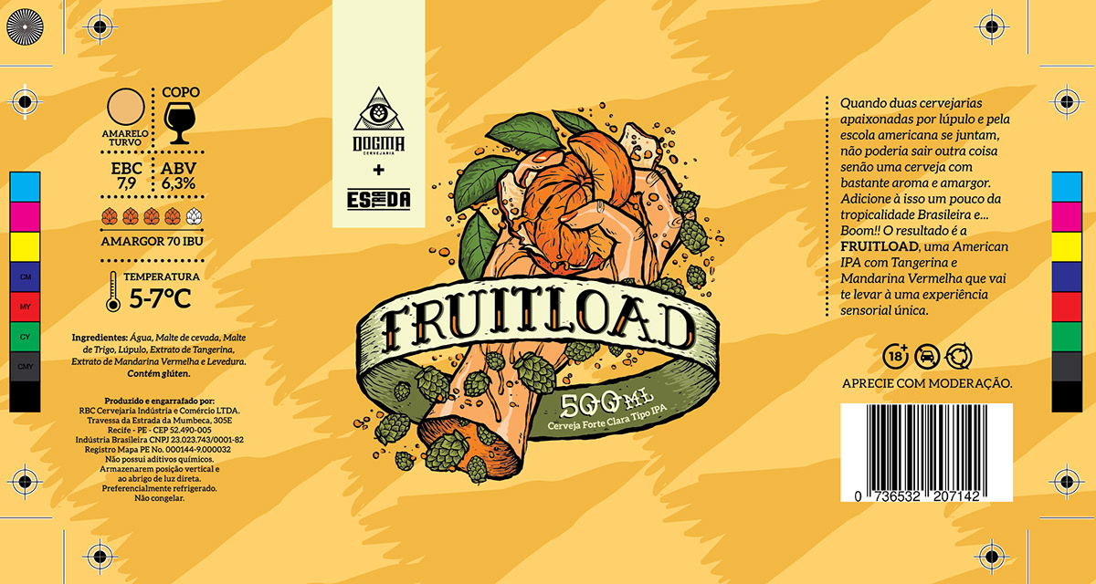beer Cerveja Digital Art  Dogma estrada fruitload ILLUSTRATION  IPA Label tangerine