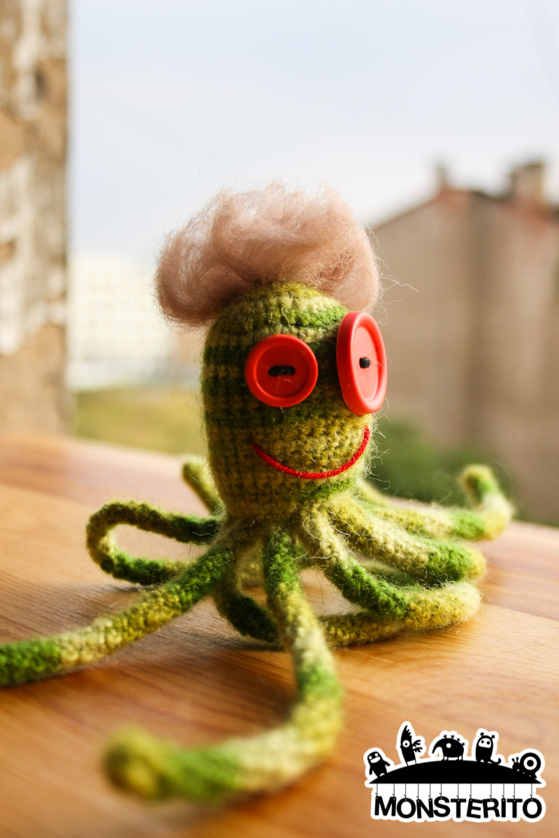 monsterito octopus monster crochet doll smile toy amigurumi craft Unique Original present gift