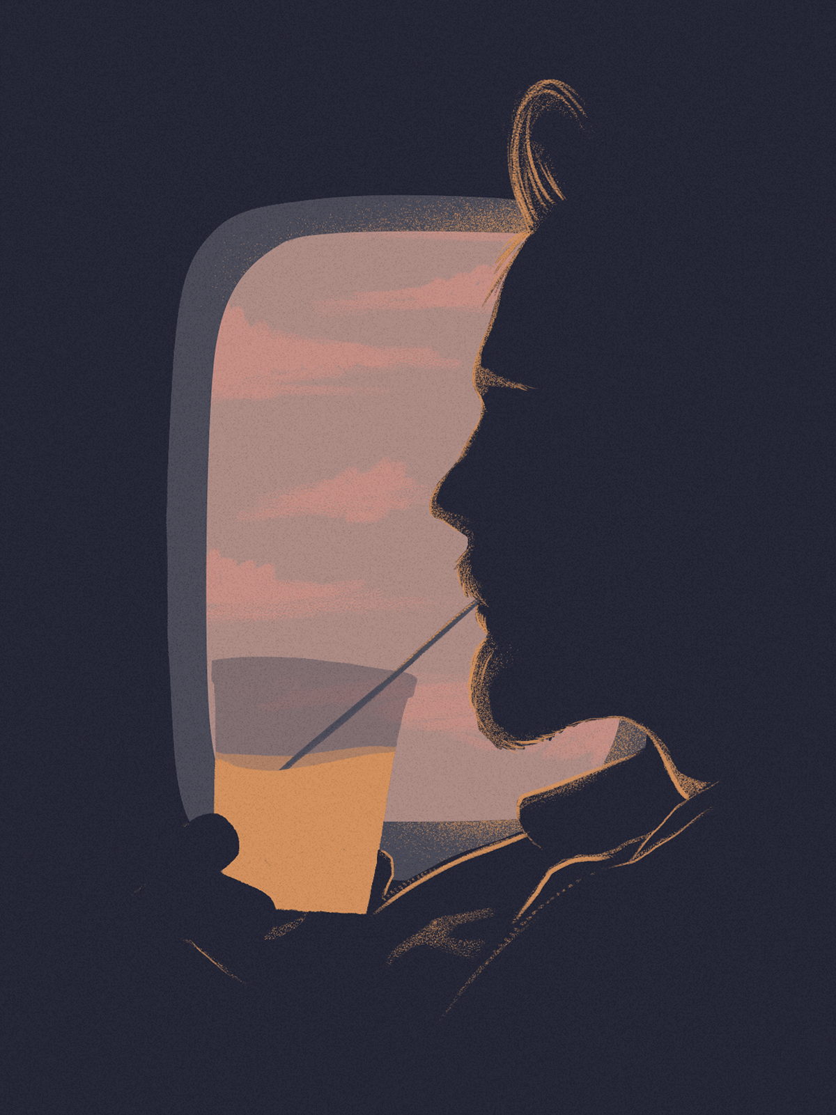 ILLUSTRATION  art SKY sunset Fly Travel humans ux UI