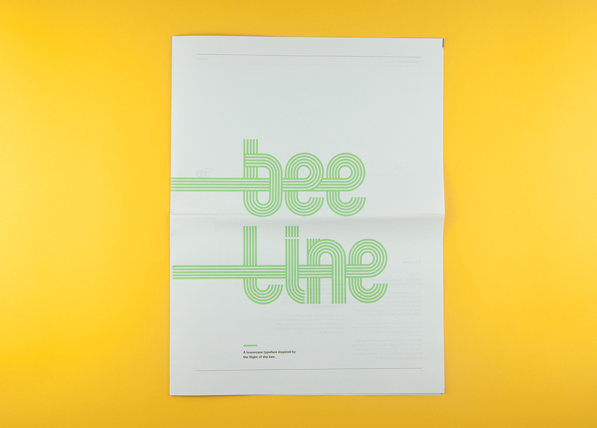 beeline Typeface newsprint newspaper bee Type Specimen type