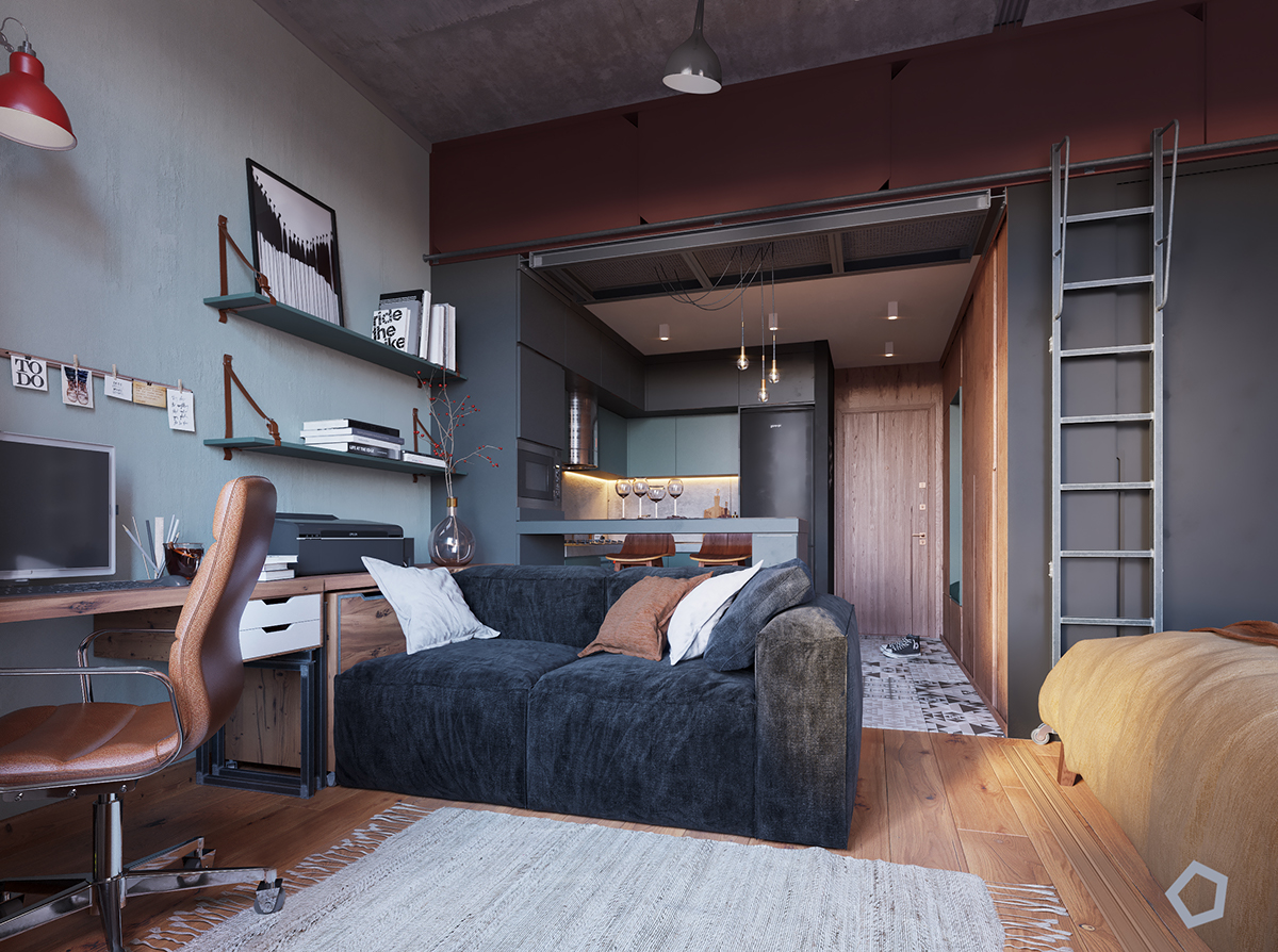 #polygon_arch_des design small flat apartment polygon Lviv ukraine Hot Interior