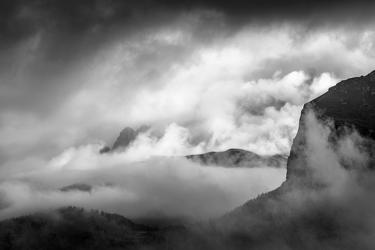 Dolomiti dolomites Black&white mountains clouds fog civetta Nature mount black