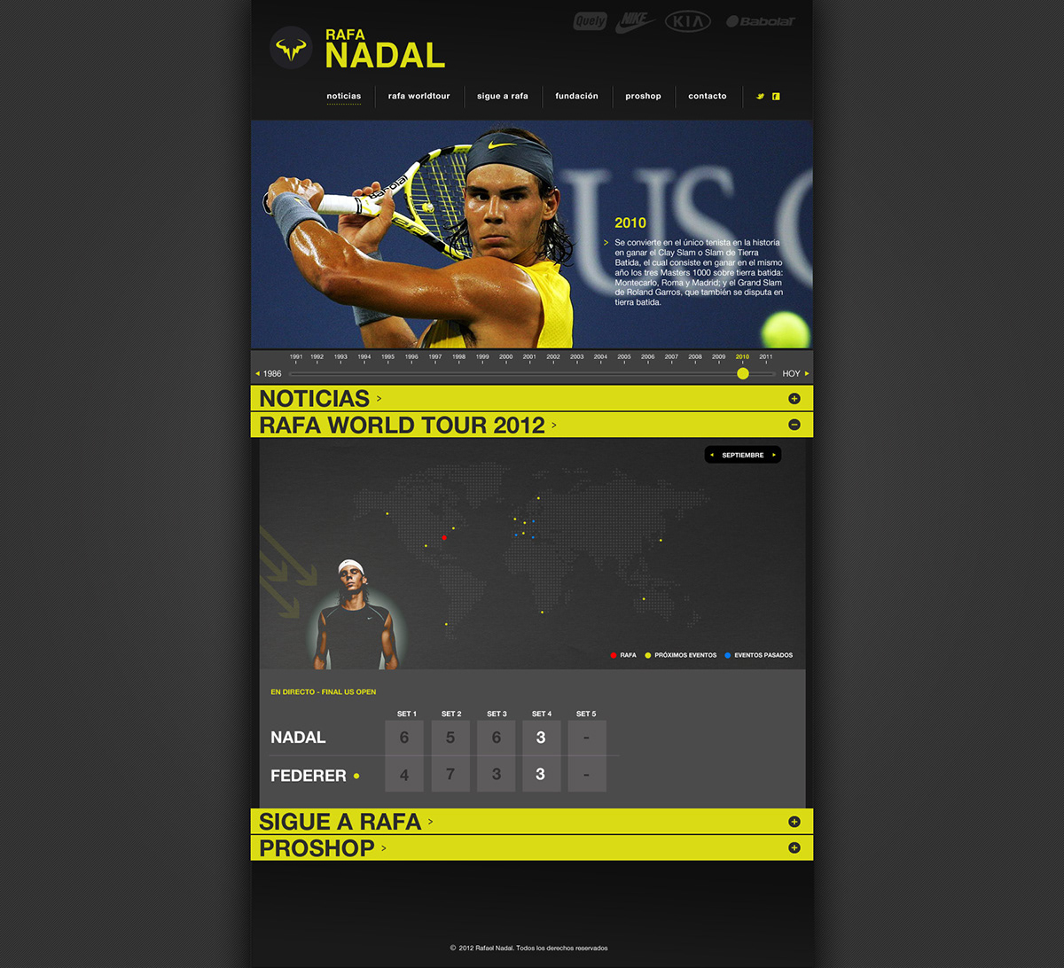 Rafa Nadal tennis Website design