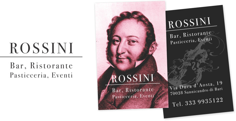 Rossini red card image Violin restaurant brand