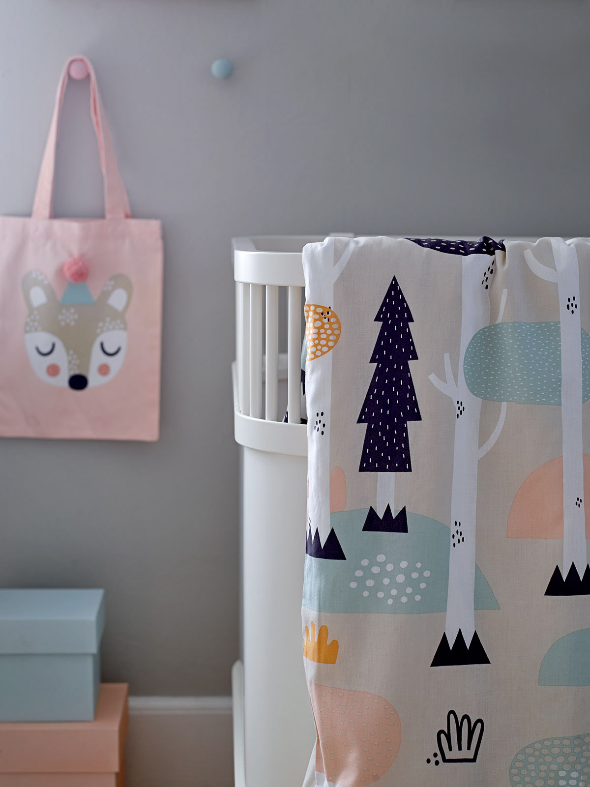 kidsroom cushion towel bedding ILLUSTRATION  forest Magic   baby Scandinavian