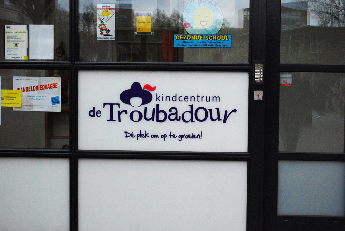 Troubadour school children Corporate Identity Mural Mascot musician