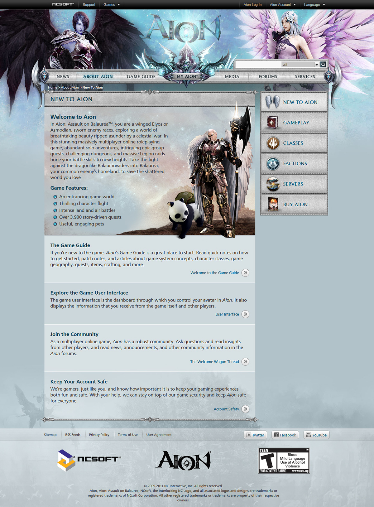 Aion user experience Games Web
