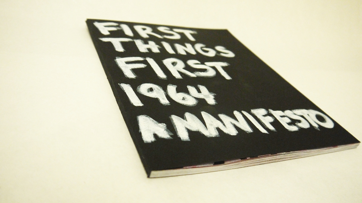 book manifesto perfectbound handwritten firstthingsfirst advertisements consumerism postmodernism