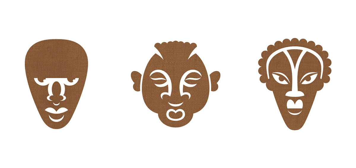 african mask brown face smile