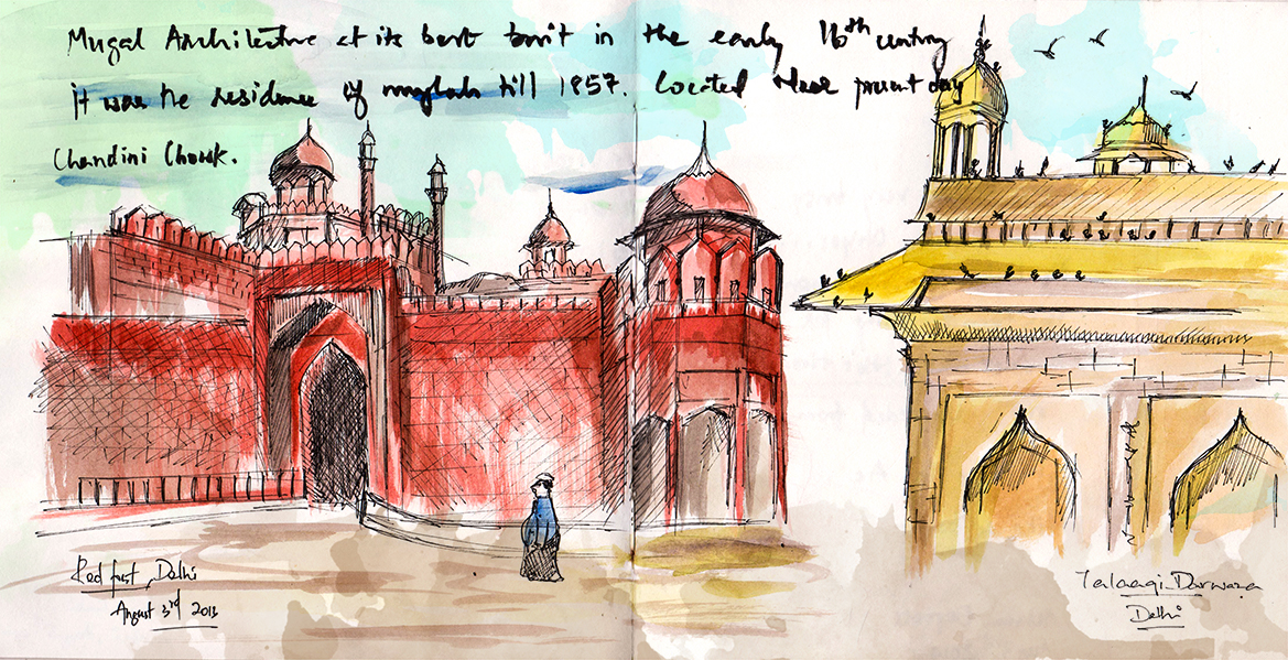 India sketching colors art watercolors Travel Moleskin Artomaniac street sketching Diary Jaipur leh Delhi himalayas people