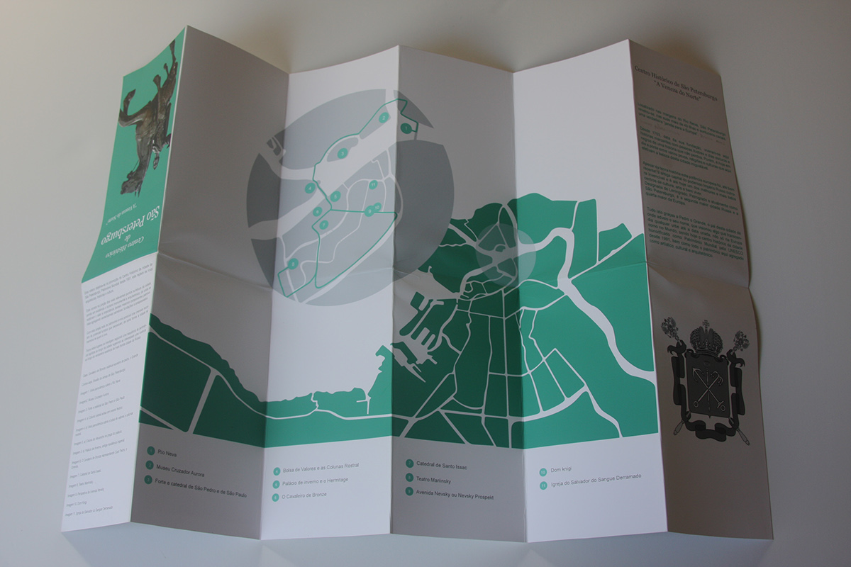 brochure map design itinerary st.peterburg