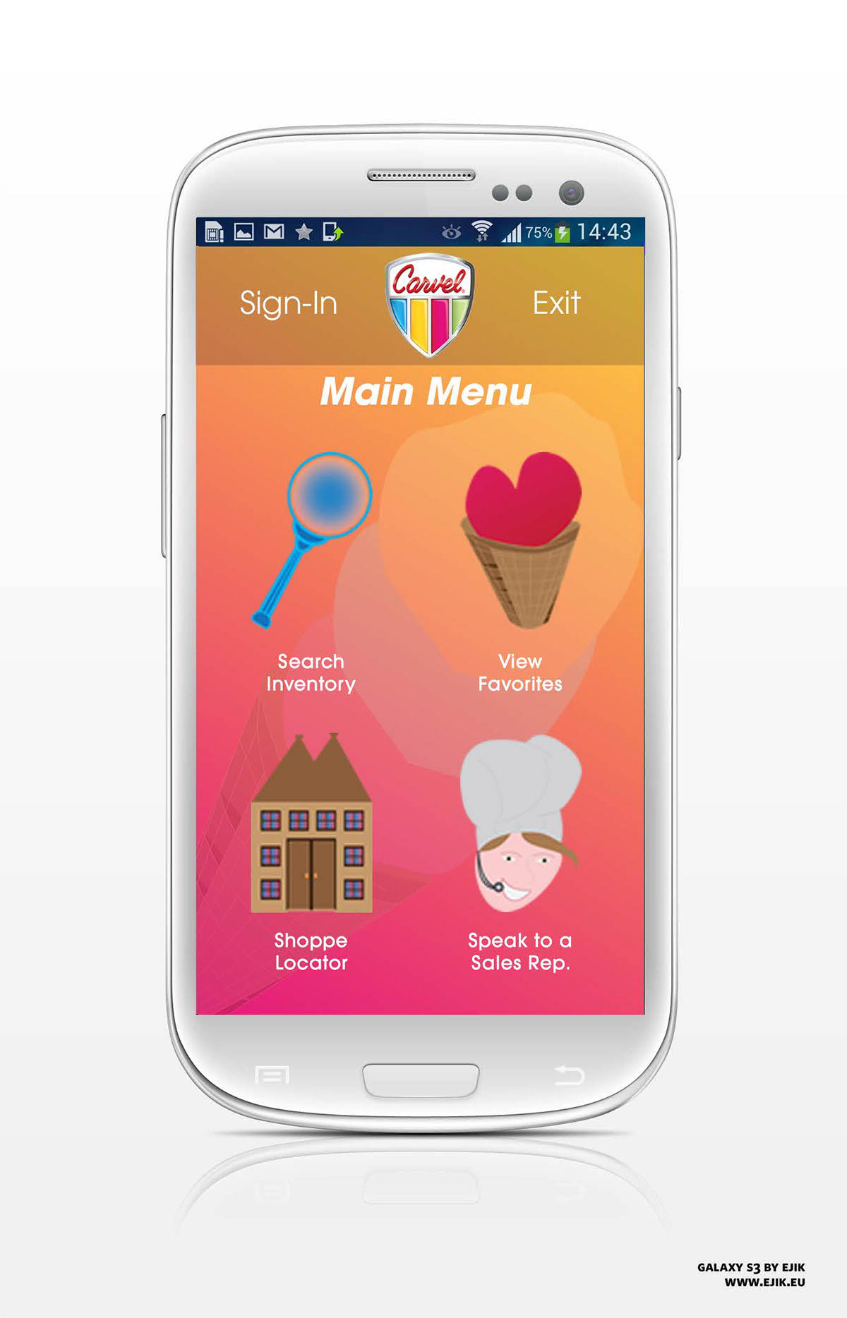 mobile app design Carvel mobile app vector art vector icons