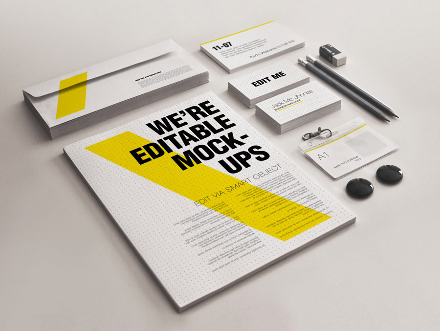 3D business business card corporate identity brand branding  mock-up mockups mock-ups