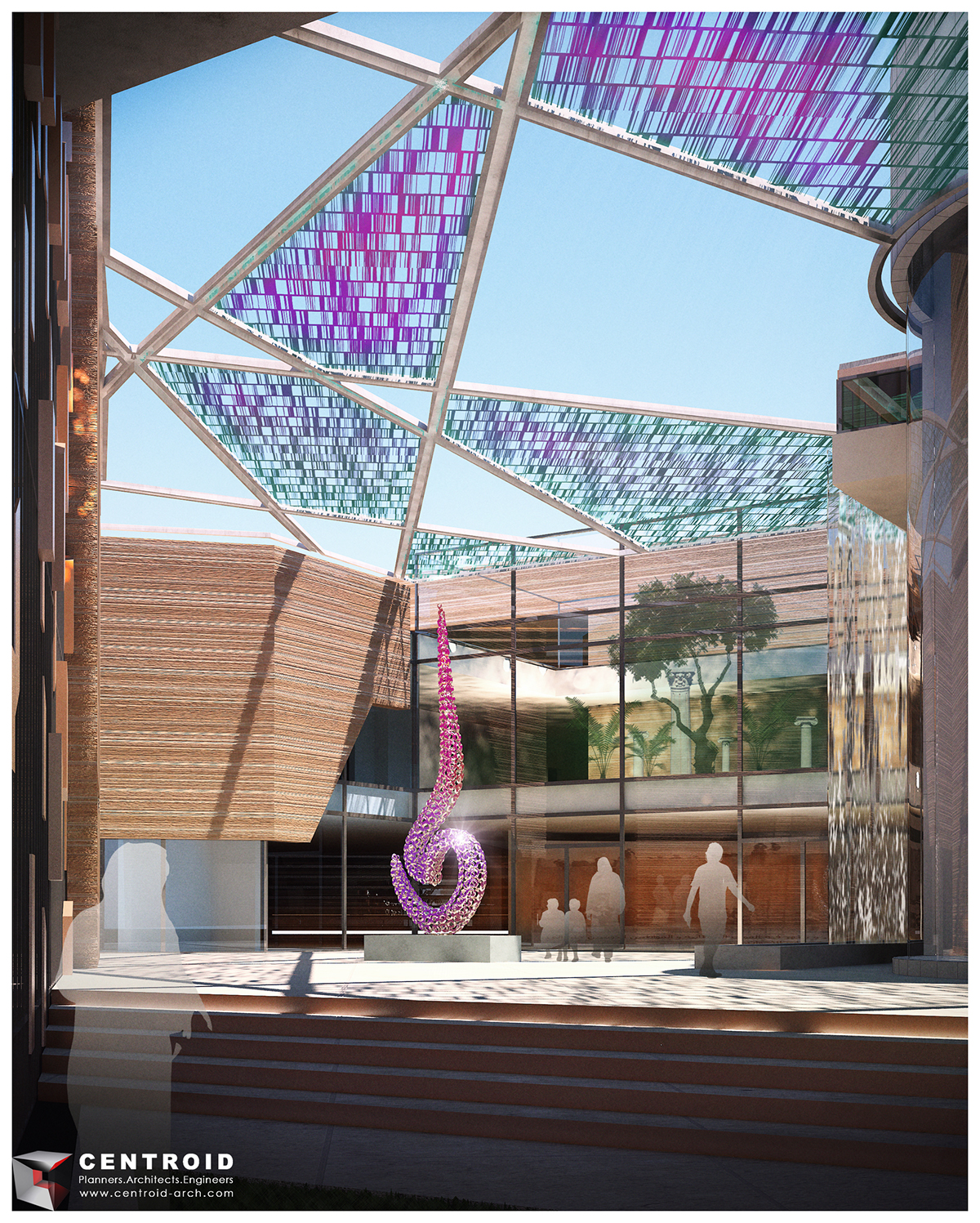 Kuwait Design proposals Architecture Proposals design competitions architecture competitions concept design culture design Culture projects architecture design 3D Visualization Centroid