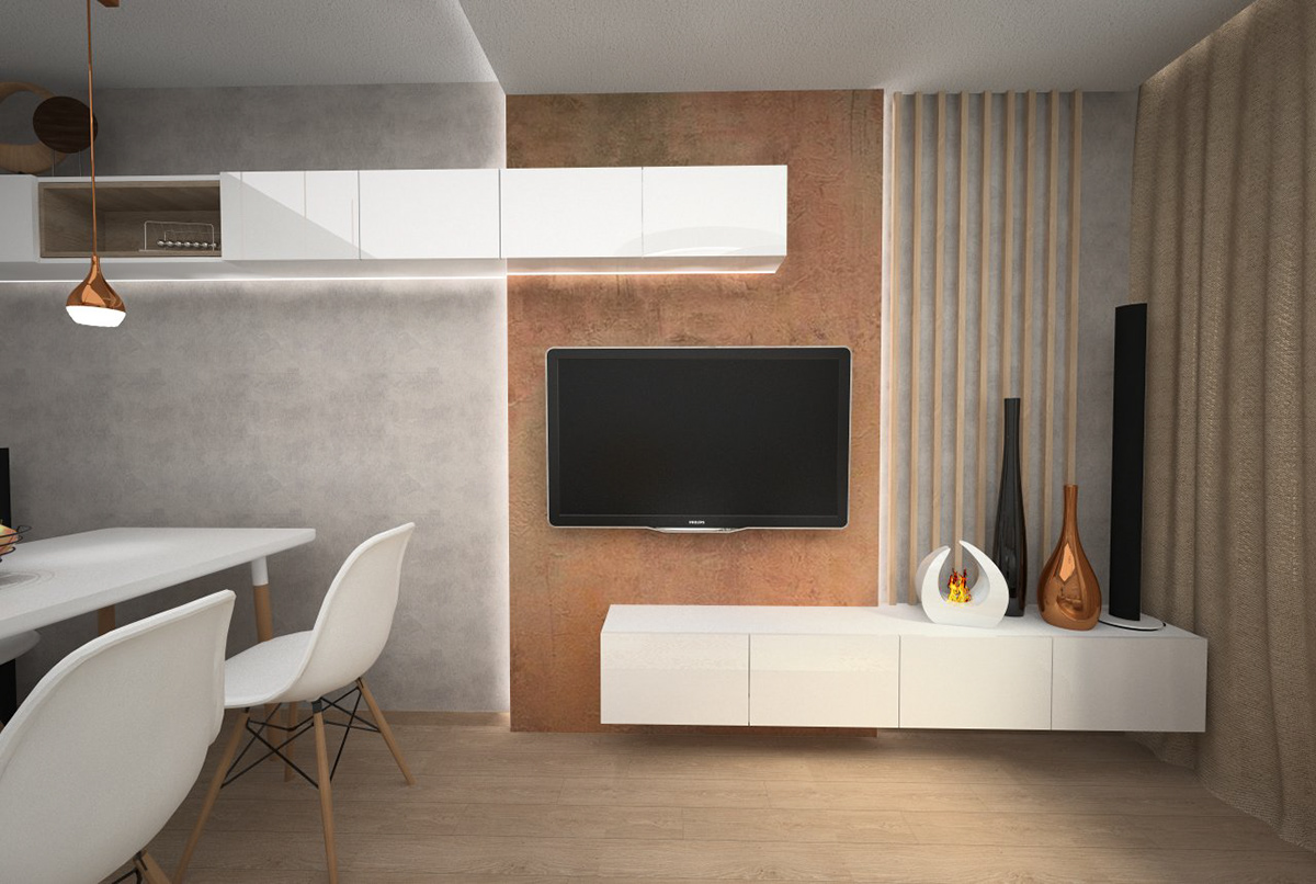 návrh interiéru vranov interiérový Dizajn vranov design bytový Interior Spálňa obyvacka kuchyna