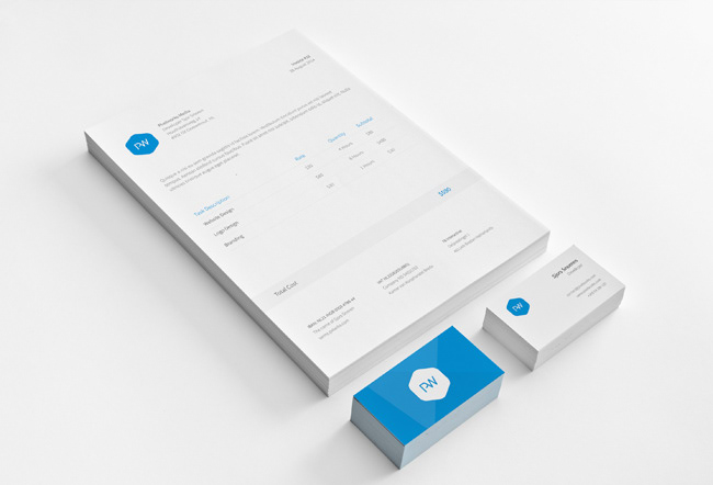 branding business business card color paper network agency design blue minimalist simple clean