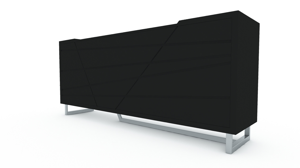 nook sideboard asymetric diagonal push drawers wood furniture modern elegant
