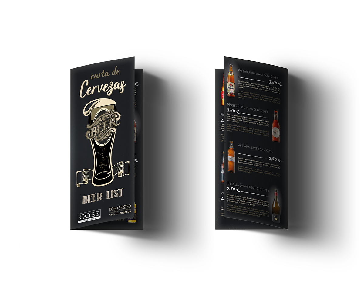 folleto Carta de cervezas beer list design