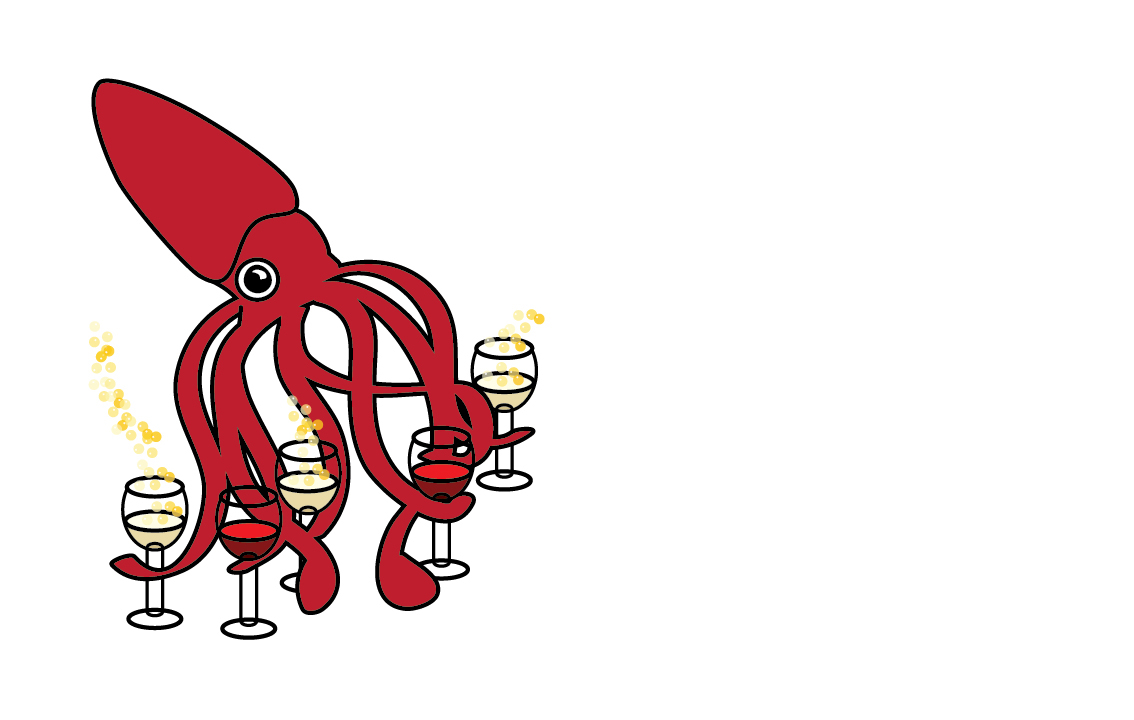 logo design business card brand branding  wine Squid
