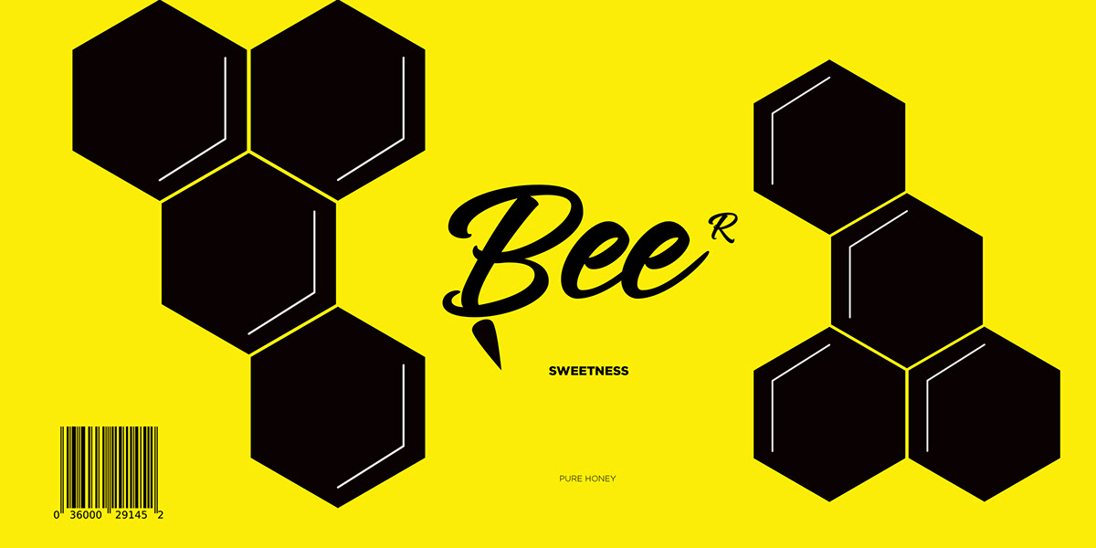 3D honey beer bee can Packaging Fun copywrite naming design