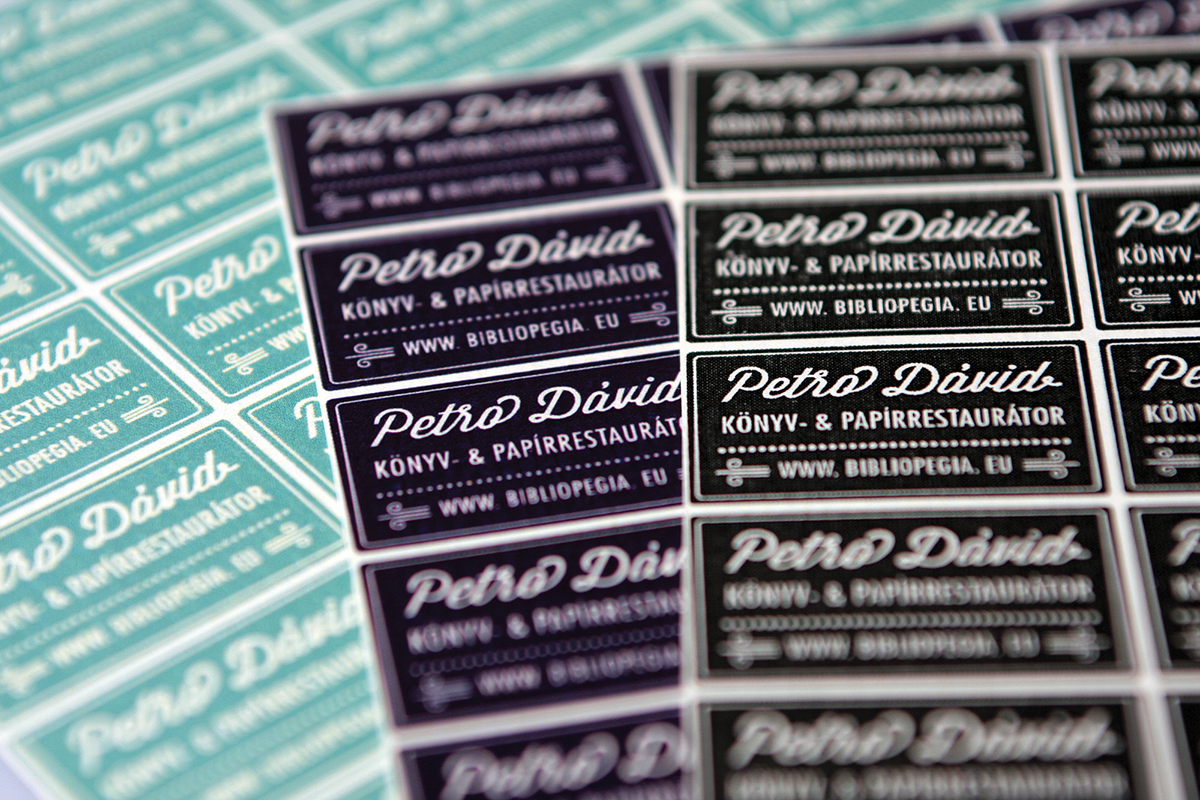 paper book identity restorer Boglárka Nádi kiss the book Label vintage Dávid Petró corporate business card logotypes logo