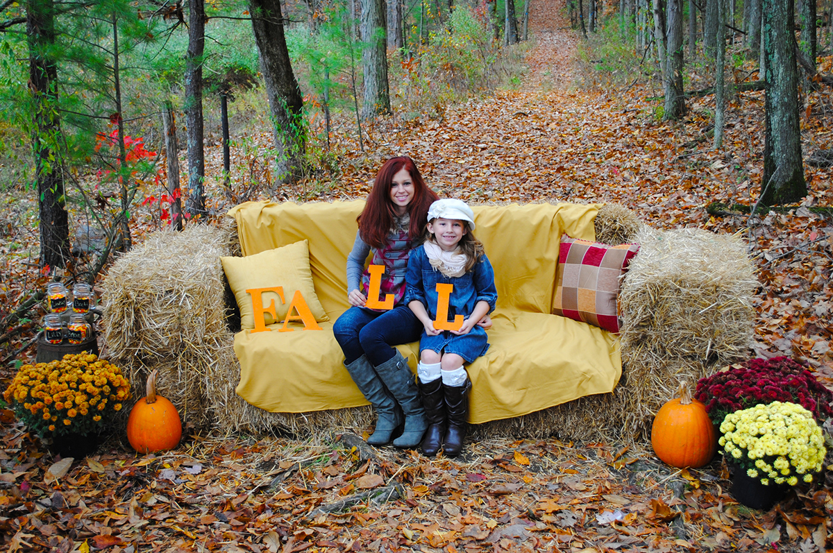 Fall setting Nature outdoors family kids