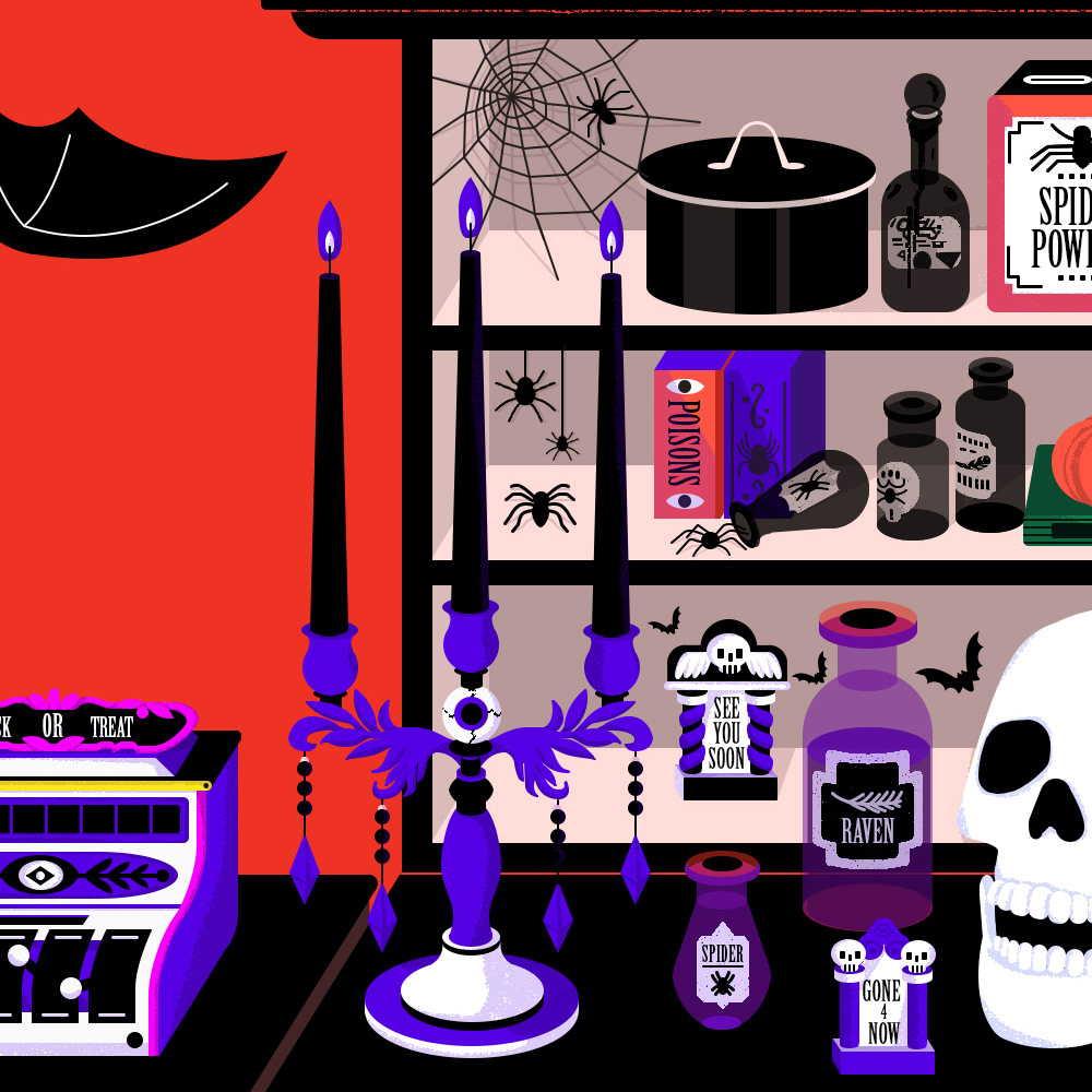 bones dark ghost Halloween pumpkin shop skeleton skull spooky store