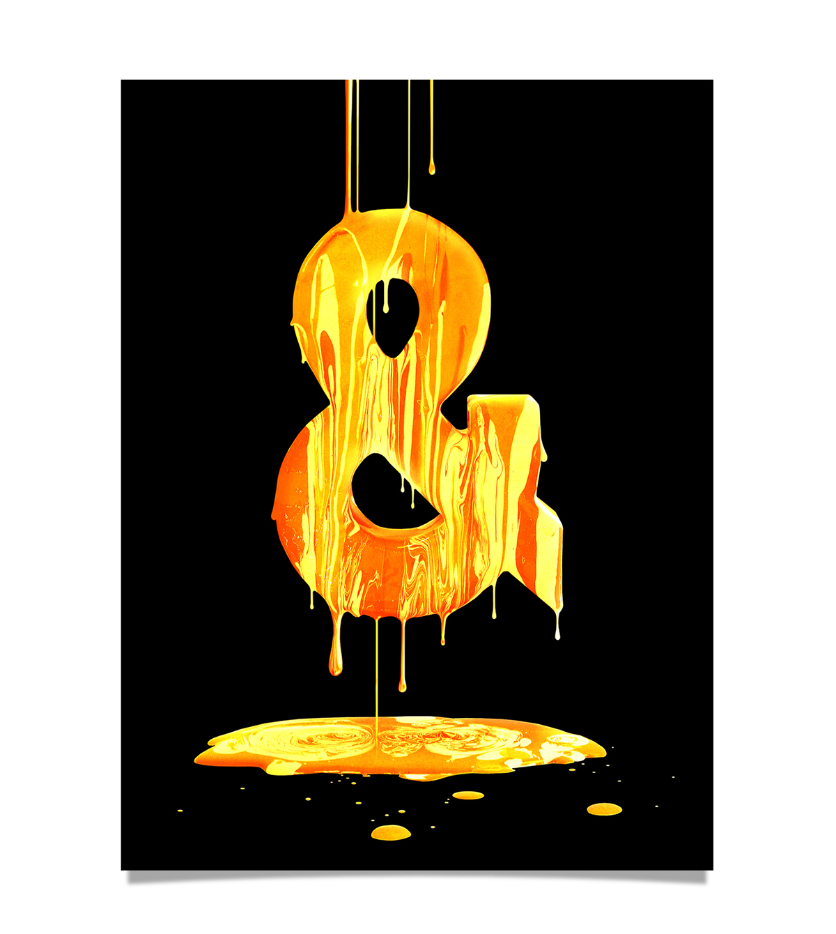 paint colorful ampersand photo drip splatter bright neon design fabrication physical 3D sculptural Real