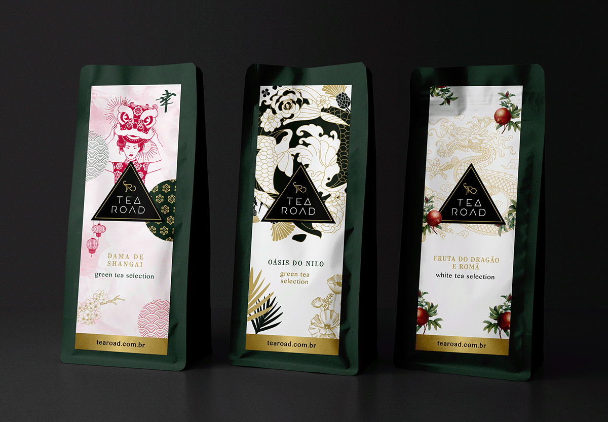 branding  fruits herbs identity japanese oriental package tea Teashop vintage