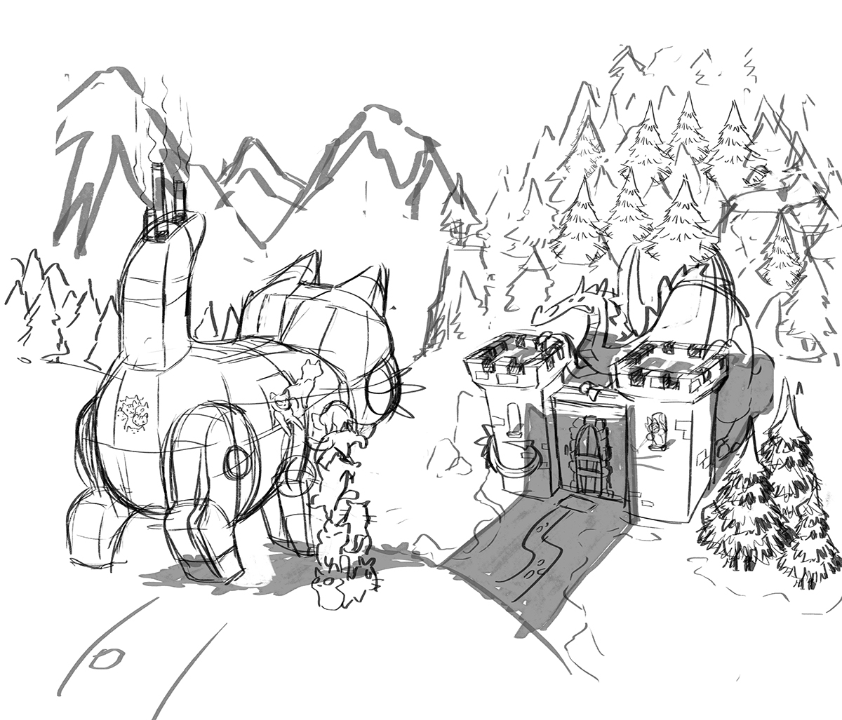 kitten Cat dragon Castle epic battle vs forest