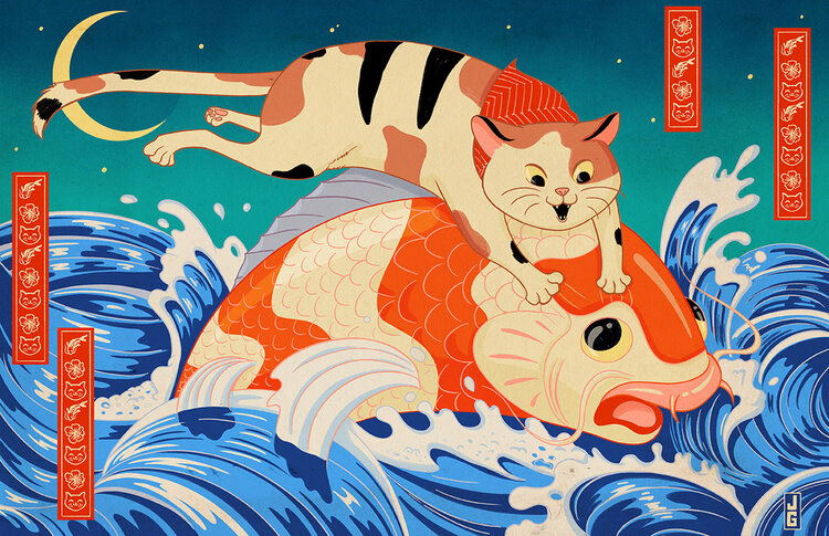 action art prints comics cute cute animals Fun Art japanese prints ukiyo-e