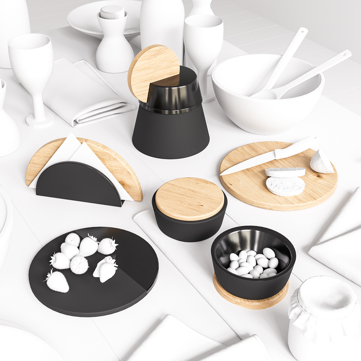 product design craft tableware accessories moon ceramic black handicraft
