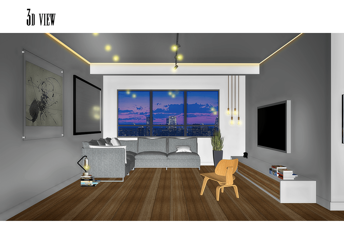 3D apartment contemporary decorative design de interiores interior design  living room minimalist Minimalista modern