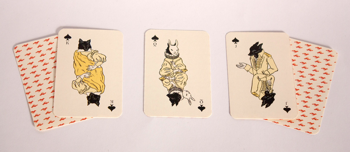 fools with epaulettes FOX fox characters  playing cards animal characters Mariya Karpenko