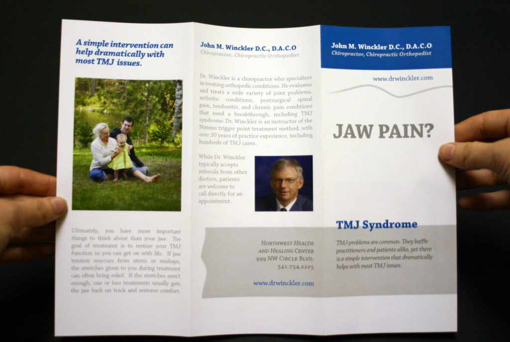 brochure tmj chiropractor medical