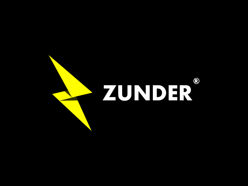 thunder Logo Design Just for fun creative black White yellow