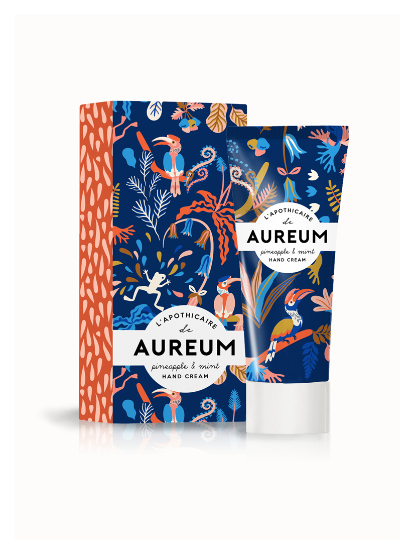 hand cream beauty Tropical Beauty Products pattern Fun lotion graphic art prints Prints and pattern product surface design identity French animal