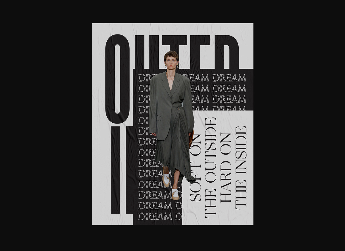 collage Fashion  fashion collage typography   modern type Poster Design