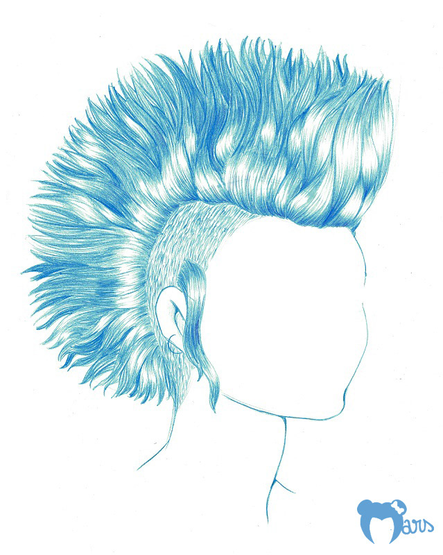 mars cheveux hair color pencil crayon de couleur hairstyle Fashion  coiffure