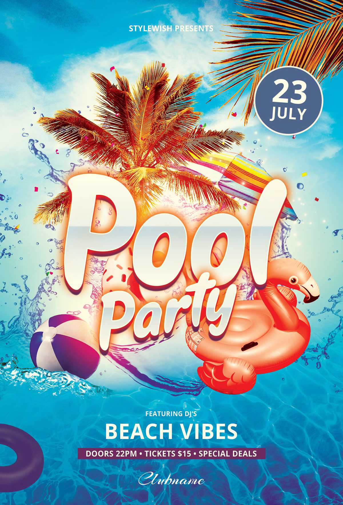 Pool Party Flyer On Behance