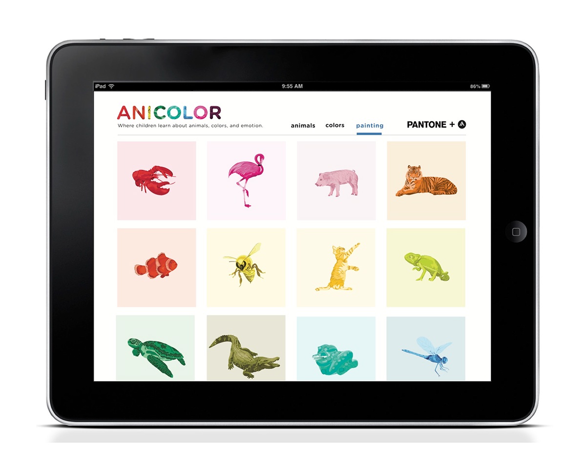 pantone moo.com Academy of art flash cards design animals colors emotions