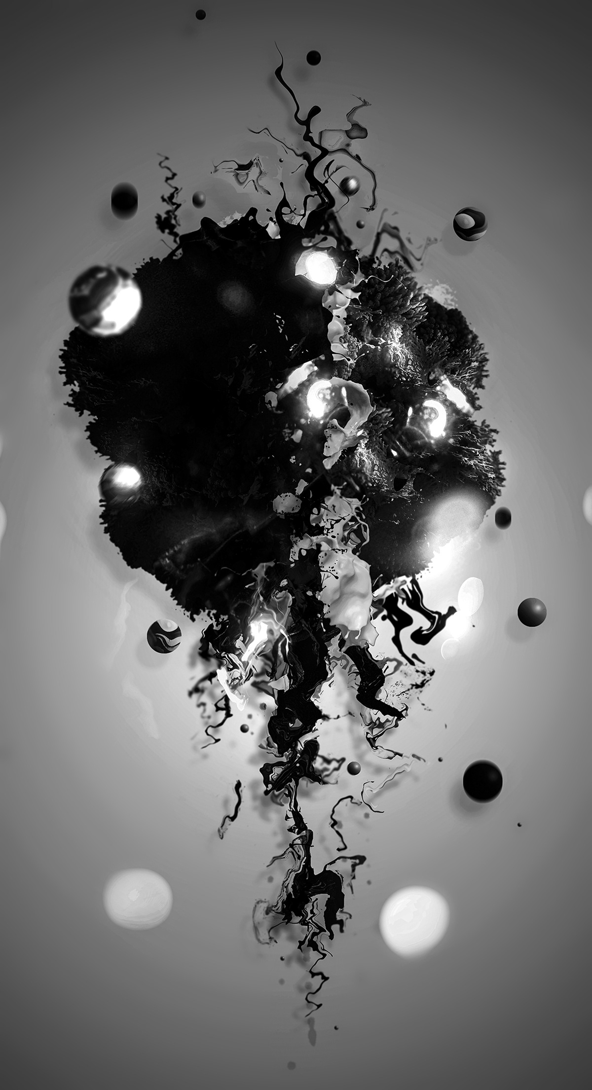 3D abstract artworks aurora black c4d illustrations Matte Painting Sci Fi White